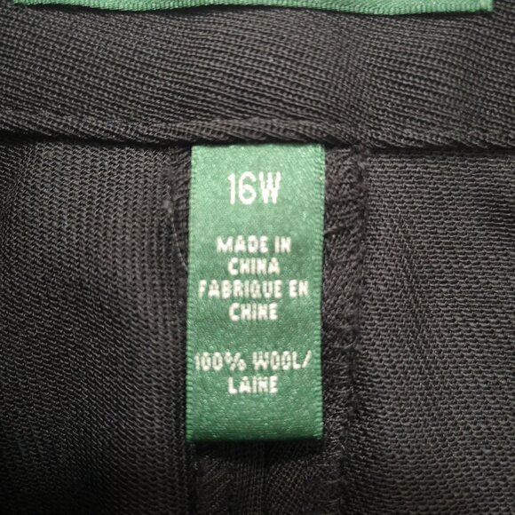 Lauren Ralph Lauren Ladies Size 16W Black Straight Legs 100% Wool Dress Pants - Picture 4 of 12